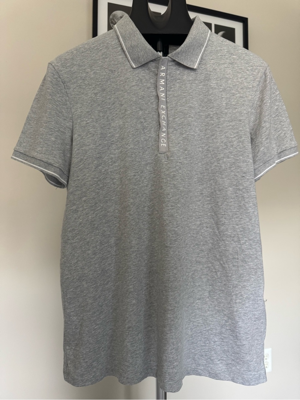 Armani Exchange Men's Grey Polo Shirt L